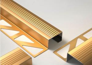 Wholesale SS304 Steel Nosing For Concrete Stairs , Grooved Stainless Steel Nosing Strips from china suppliers