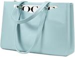 LAPTOP TOTE BAG FOR WOMEN 15.6 INCH WATERPROOF LEATHER COMPUTER BAGS BUSINESS