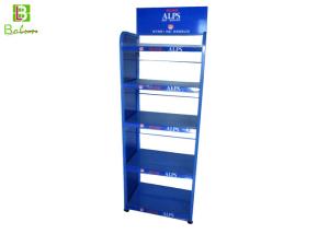 Wholesale Blue Shop Metal Retail Display Stands , Metal Adjustable Display Shelves from china suppliers
