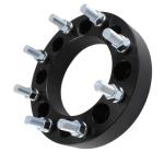 Set of 2 1.5" 8x6.5 Black Wheel Spacers | Black Fits Chevy Silverado 2500 Trucks