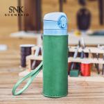 Durable Leather Hot Water Bottle Cooler Sleeve Pure Color Blank
