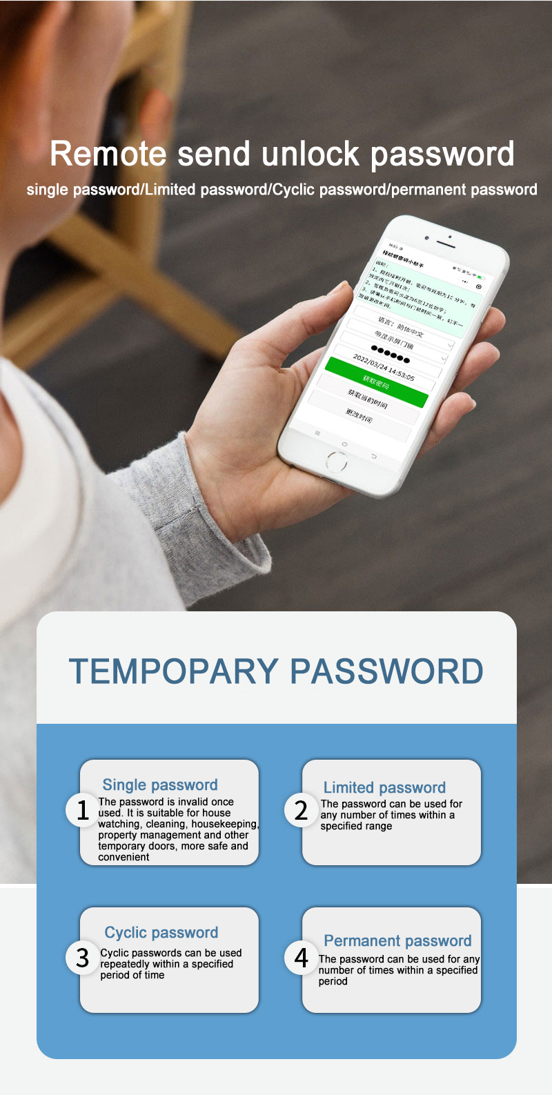 Tuya Wifi Smart Camera Lock Cloud Storage Apartment Bedroom Door Lock
