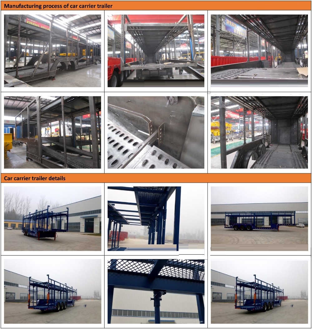 8 Units SUVs Carrier Semi Trailer Tri Axle Car Vehicle Transport Semi Truck Trailer