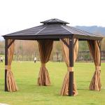 Aluminum Outdoor Hardtop Gazebo Gazebos With Polycarbonate Roof