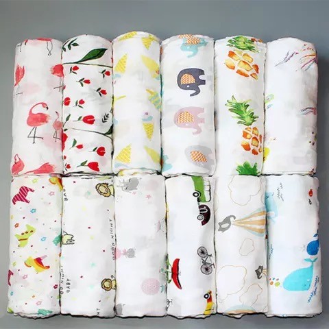 Woven Muslin Swaddle Blankets Portable Reusable Multiple Use Spring / Autumn Used