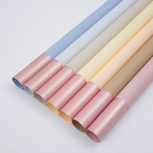 Customized Double Color Florist Wrapping Paper 60 Micron Waterproof Bouquet