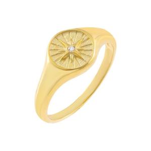 Wholesale Customized Sterling Silver Signet Ring Womens 18K Gold Ladies Signet Rings from china suppliers