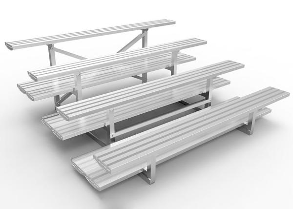 Anodized Outdoor Aluminum Bleachers Seat 150mm Riser Height With Double Foot