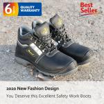 Industrial Women Mens Leather Steel Toe Boots 200 Joules Impact With Steel Plate