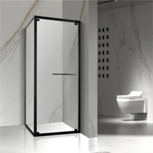 Wholesale Pivot Door Square 4mm Tempered Clear Glass Shower Cabin With White Acrylic Tray from china suppliers