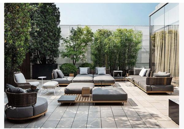 Nordic Outdoor Garden Aluminum Sofa Leisure Hotel PE Rattan Luxury Combination