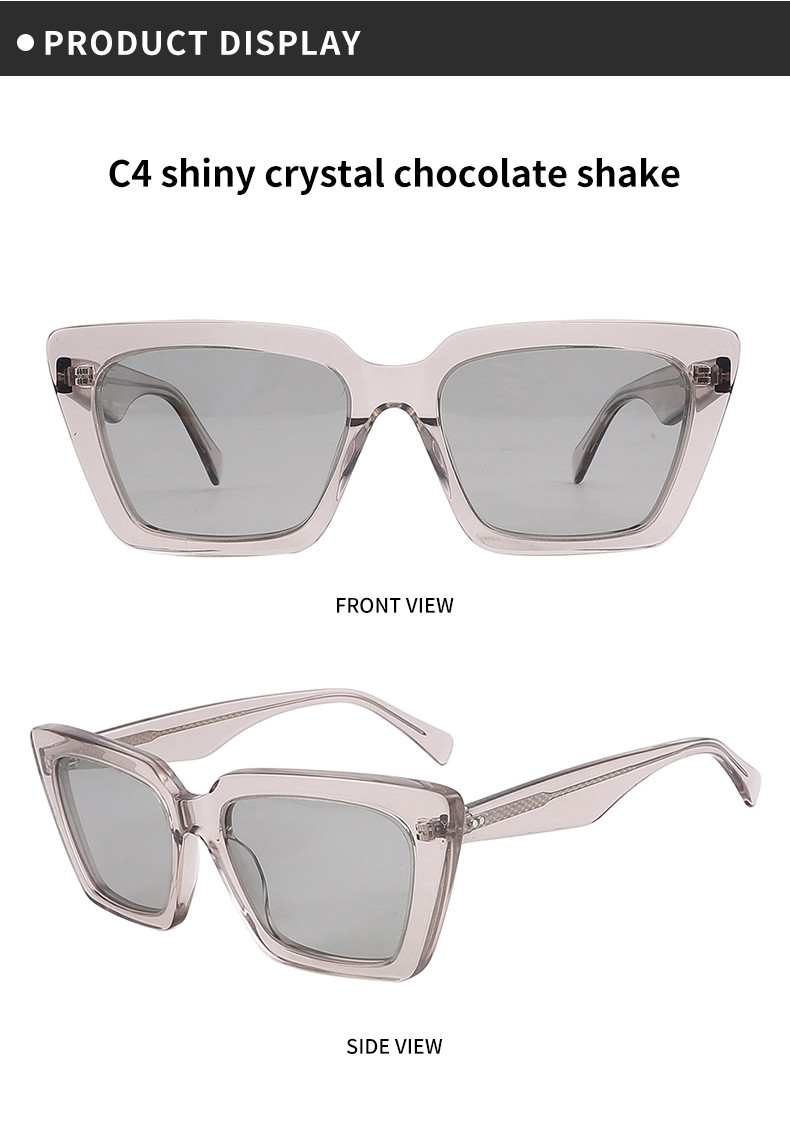 Daily Outdoor Square Acetate Sunglasses TAC lens Unisex OEM