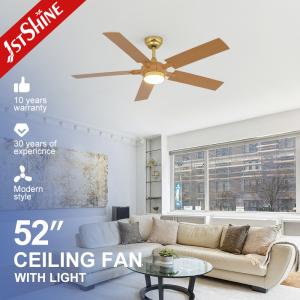 Wholesale 1stshine LED Ceiling Fan with Remote Wood Grain Finish 5 Blades Logo 1stshine/OEM Logo from china suppliers