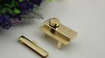 New fashion light gold zinc alloy metal bag hardware rectangle handbag turn lock