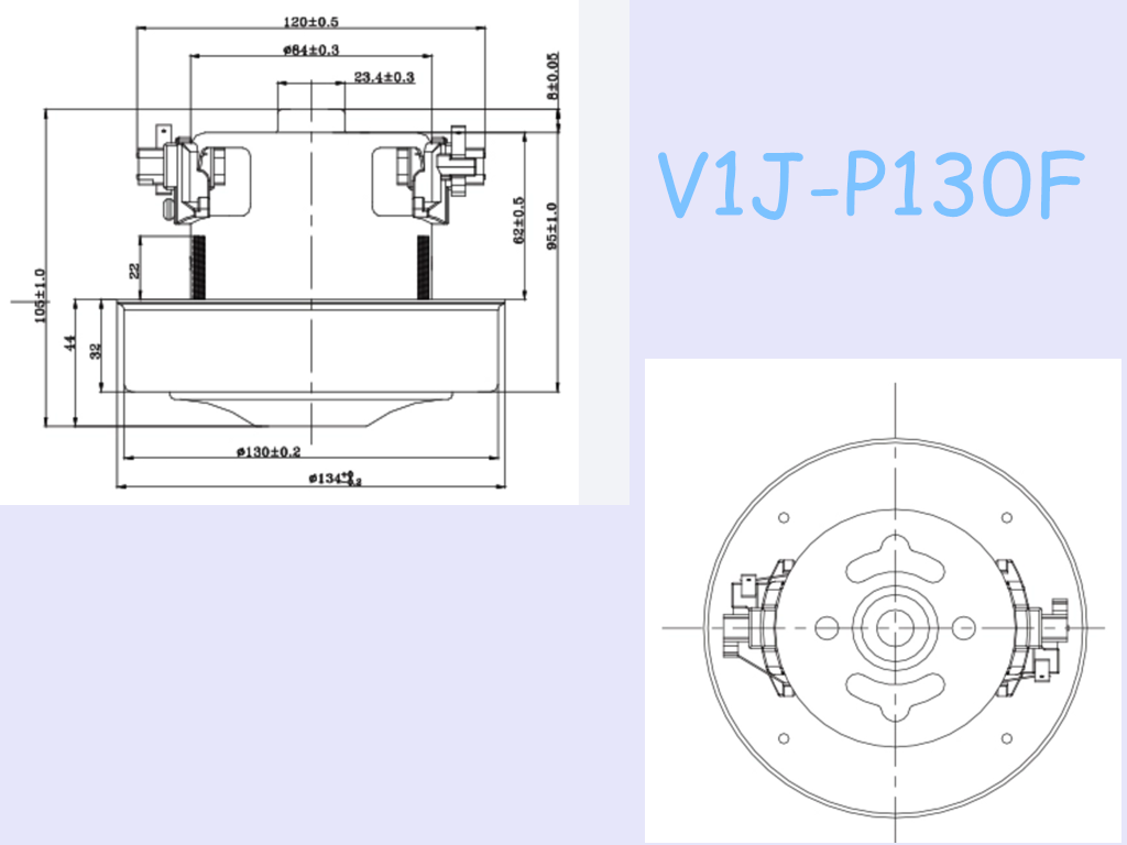 Home Small 100V 110V 1.2KW 22KPA Vacuum Cleaner Engine