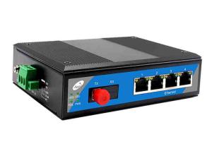 Wholesale 100km Transmission distance POE Switch With Full Gigabit 1 Fiber And 4 POE Ethernet Ports from china suppliers