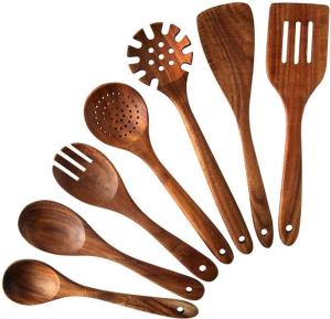 Wholesale Eco Friendly Teak Wooden Utensil Set Multifunctional OEM Available from china suppliers
