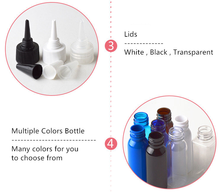 Durable Empty Plastic PET Bottles Cosmetic Packing With Needle Mouth Cover