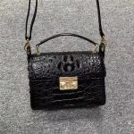 Fashion Lady Purse Genuine Exotic Crocodile Leather Women Flap Bag Authentic