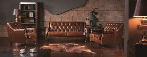 Wholesale classical Europe style 1+1+3 genuine leather sofa set furniture from china suppliers