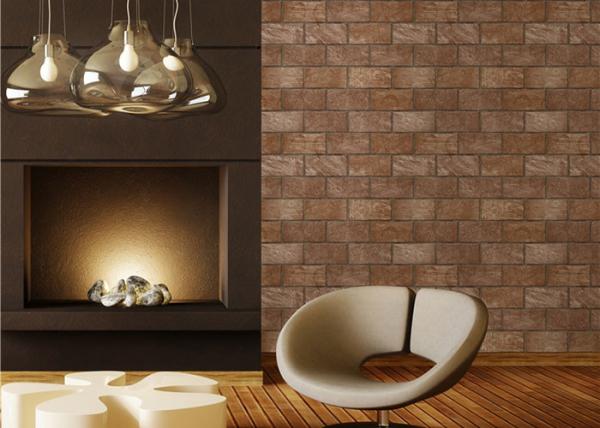 3D Brick Printing Natural Style Modern Removable Wallpaper , 0.53*10M PVC