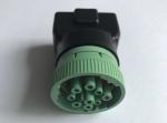 Green J1939 Deutsch 9 Pin Female to J1962 OBD2 OBDII 16 Pin Female Adapter
