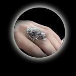 Vintage Sterling Silver Wolf Caput Thailand 925 Silver Ring (R6030803)