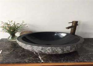 Wholesale Natural Split Surface Stone Sink Bowl Granite Basin 40CM Diamter With Hole 45 MM from china suppliers