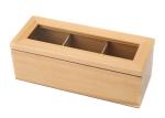 Wood Glass Clear Top Tea Bag Presentation Box , Coffee Wooden Tea Storage Box