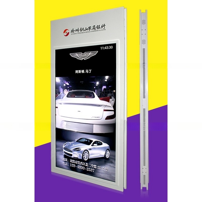 roof ceiling mount high brightness double-sided LCD 50" 49" inch digital advertising display totem with USB port