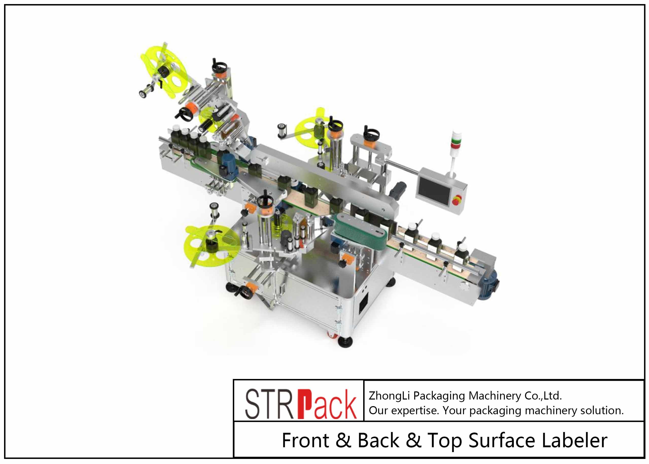 Self Adhesive Round / Square Bottle Sticker Labeling Machine Multi Directional