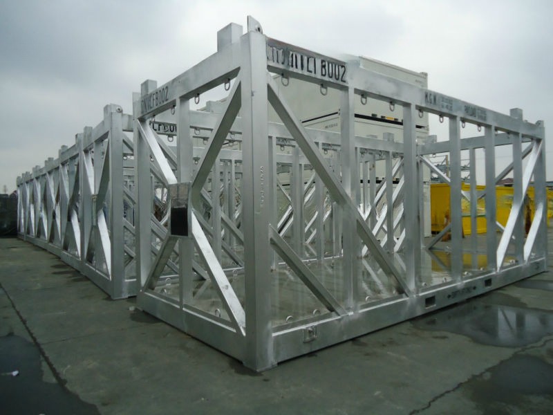 Steel or Plywood Floor 27ft DNV 2.7-1 Standard Heavy Duty Offshore Container Lifting Frame Skid Baskets