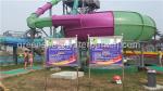 Customized Logo Commercial Spiral Water Slide High Speed For Water Entertainment