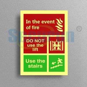 Wholesale Self Luminous Glow Photoluminescent Fire Signs Action For Not Use The Lift from china suppliers