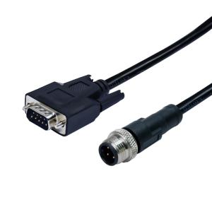 Wholesale M12 Waterproof A Code Male 4pins Molded Cable To D-Sub Male 9pins Connector from china suppliers