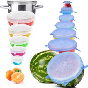 Wholesale Multicolor Round Silicone Stretch Lids Reusable For Food Storage from china suppliers
