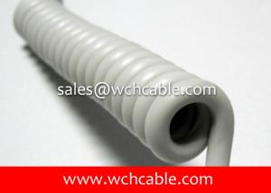 Wholesale 30V PUR Curly Cable UL20563 26AWG 1Pair OD3.6mm VW-1 Half-matt Black L=280mm from china suppliers