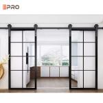 Black Soundproof Indoor Sliding Glass Shower Barn Doors