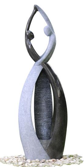 Black / White Color Statue Water Fountains Large Outdoor Water Fountains