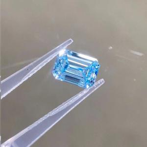 Wholesale ZKZ Diamonds 10 Mohs Blue Emerald Cut Lab Grown CVD Diamond 1-1.6ct from china suppliers