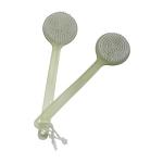 Round Head Skin Exfoliating Brush Shower Back Scrubber With Curved PS Long