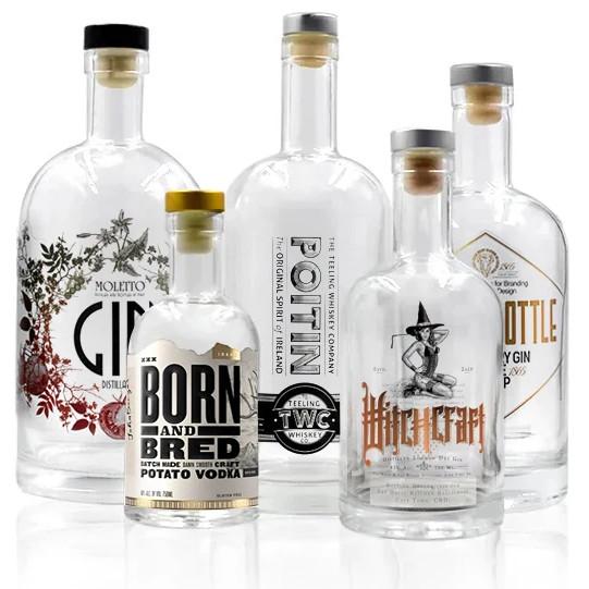 Top-Rated Glass Liquor Bottle 750ml with Embossed Logo and Acceptable Customer's