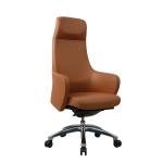 Aluminum Brown Ergonomic Office Leather Chair 70mm Gas Spring Executive Mesh