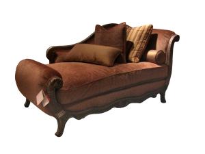 Wholesale Antique Brown Fabric Cushion Indoor Chaise Lounge Chair Solid Wood For Living Room from china suppliers