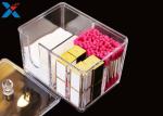 Transparent Square Acrylic Box , Acrylic Cotton Box Lipstick Display Stand