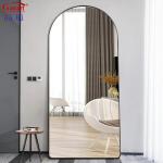 Full Rose Large Arched Frame Standing Metal Bedroom Decoration Mirror Contempora