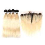 No Tangle Peruvian Human Hair Weave , 1b/613 Straight Hair Weave Bundles