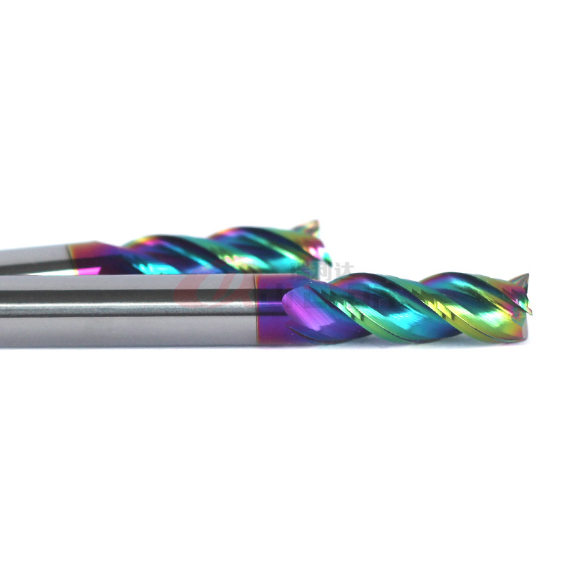 DLC Coating Square Aluminium End Mill U Shaped High Efficiency 3 Flutes 8mm