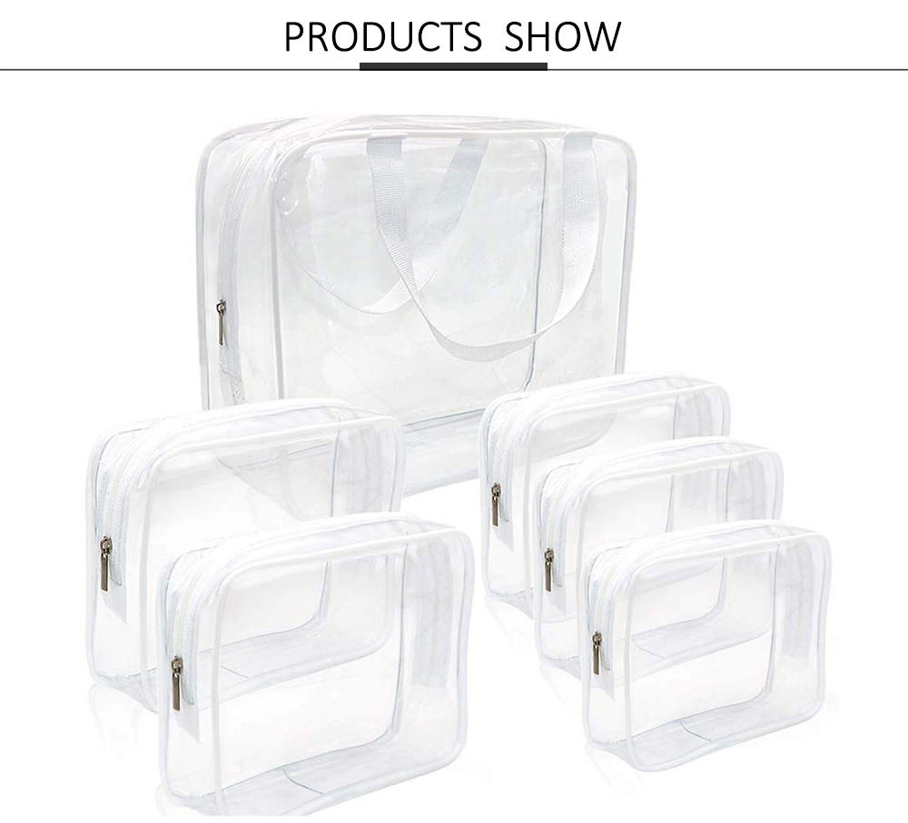 Waterproof Zipper Transparent PVC Travel Luggage Pouch