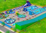 Puncture - Proof Inflatable Water Parks / Amusement Park Commercial Blow Up